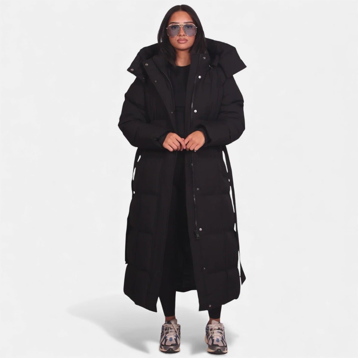 Women's Long Belted Puffer Coat