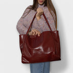 Women's Structured Handbag in Black, Brown or Red